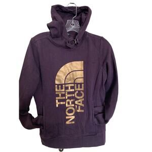 The North Face Half Dome logo hoodie purple gold size small